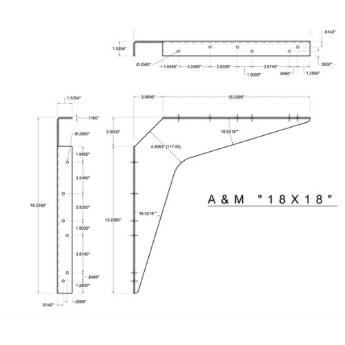 BRACKET-18X18-BRUSHED ALUMINUM thumbnail 4