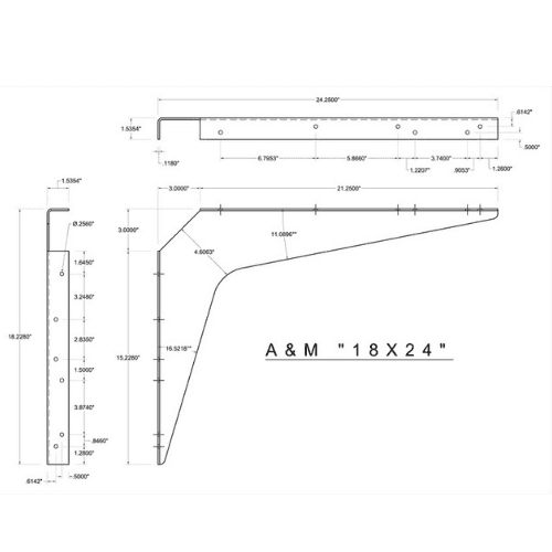BRACKET-18X24-BRUSHED ALUMINUM thumbnail 4