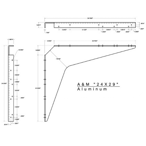 BRACKET-24X29-BRUSHED ALUMINUM thumbnail 2