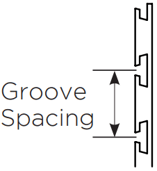 slatwall on-center groove spacing