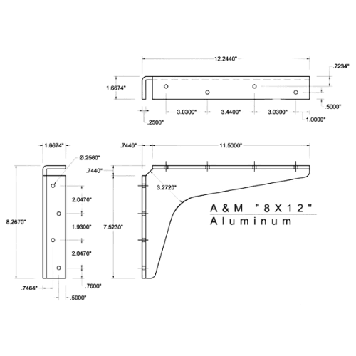 BRACKET-8X12-BRUSHED ALUMINUM - image 4