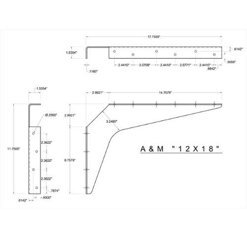 BRACKET-12X18-BRUSHED ALUMINUM - image 2