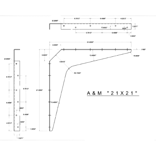 BRACKET-21X21-BRUSHED ALUMINUM - image 2