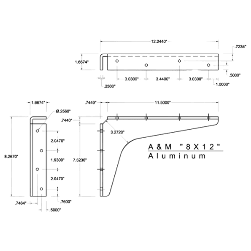 BRACKET-8X12-BRUSHED ALUMINUM - image 4